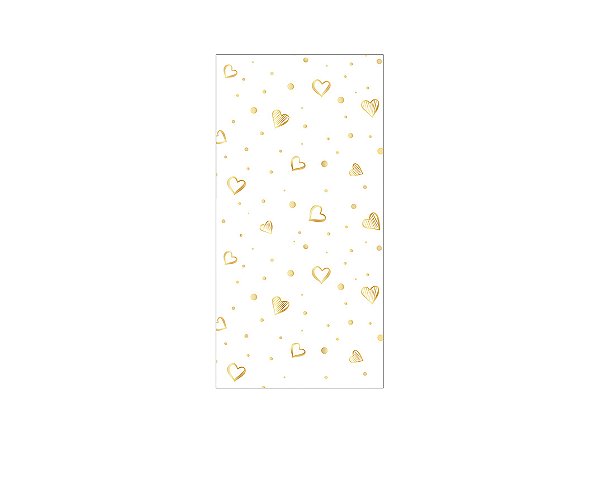 Painel De Festa Vertical 1,00 x 2,00 - Corações Dourado 033