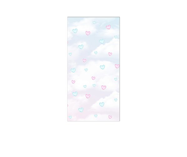Painel De Festa Vertical 1,00 x 2,00 - Revelação Corações Azul e Rosa 041