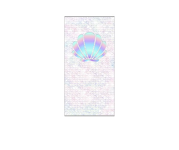 Painel De Festa Vertical 1,00 x 2,00 - Escamas de Sereia e Concha 018