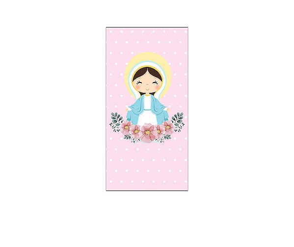 Painel De Festa Vertical 1,00 x 2,00 -  Santa Nossa Senhora das Graças Cute Rosa 008