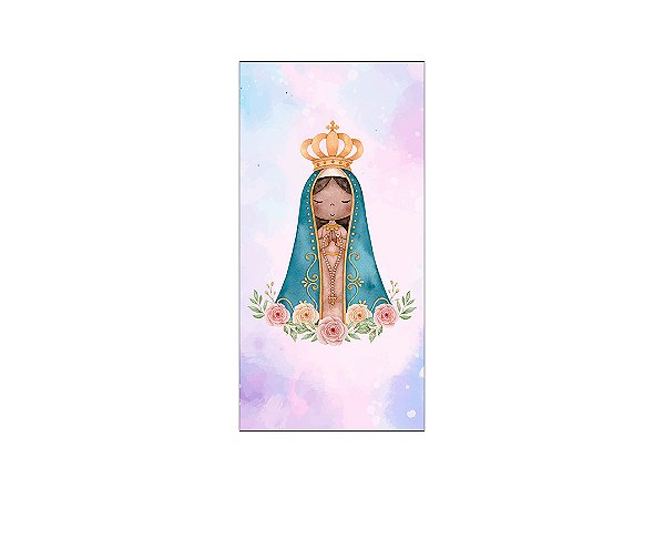 Painel De Festa Vertical 1,00 x 2,00 - Nossa Senhora Aparecida Santa Aquarela 009
