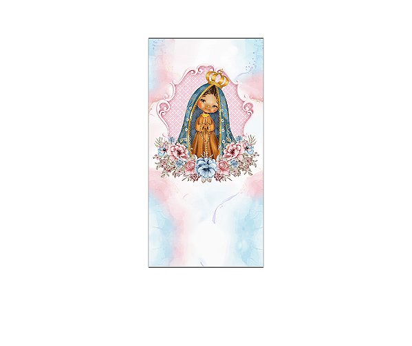 Painel De Festa Vertical 1,00 x 2,00 - Santa Nossa Senhora Aparecida Aquarela 017