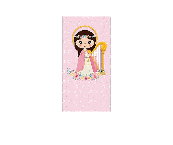 Painel De Festa Vertical 1,00 x 2,00 - Santa Cecília Rosa 034