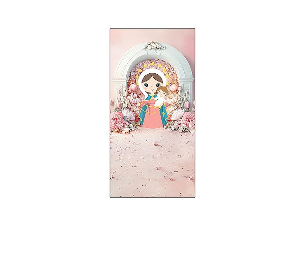Painel De Festa Vertical 1,00 x 2,00 - Santa Nossa Senhora do Rosário Cute 044