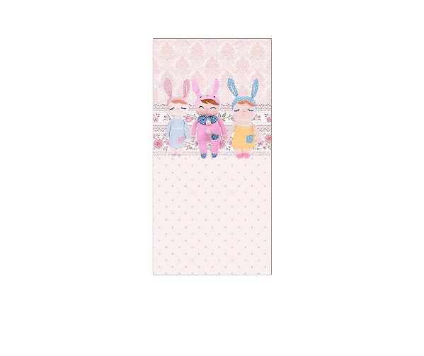 Painel De Festa Vertical 1,00 x 2,00 - Bonecas  Metoo Corações e Flores 003