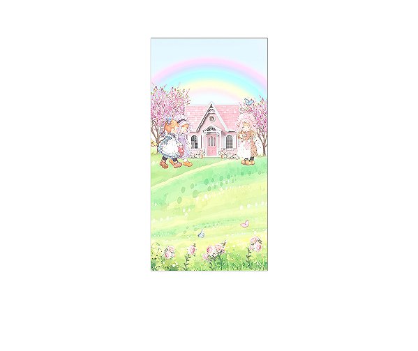 Painel De Festa Vertical 1,00 x 2,00 - Jardim de Boneca Aquarela 013