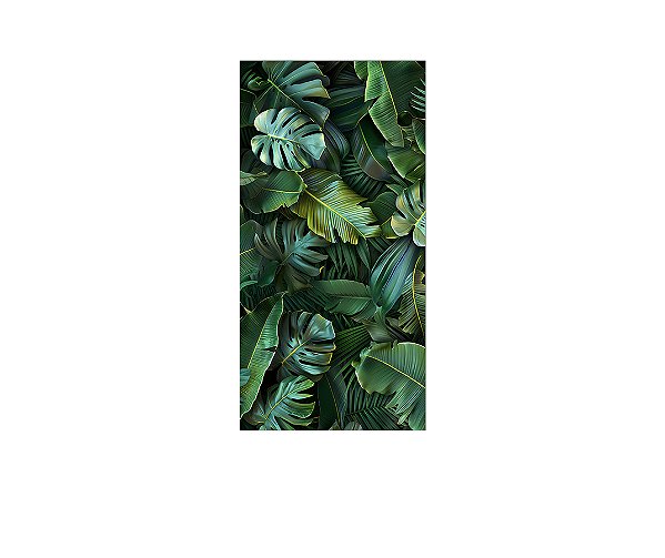 Painel De Festa Vertical 1,00 x 2,00 - Folhas Tropicais Realistas 031