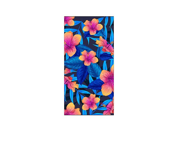 Painel De Festa Vertical 1,00 x 2,00 -  Tropical Azul 004