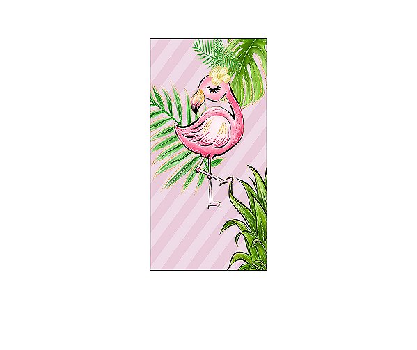 Painel De Festa Vertical 1,00 x 2,00 - Flamingo Tropical Rosa 005