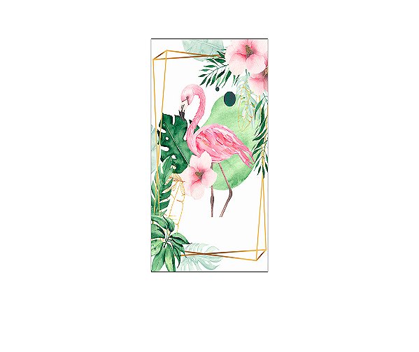 Painel De Festa Vertical 1,00 x 2,00 -  Flamingo Rosa Aquarela 006