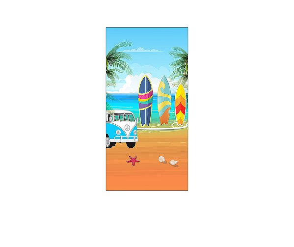 Painel De Festa Vertical 1,00 x 2,00 - Praia Beach Surf 008