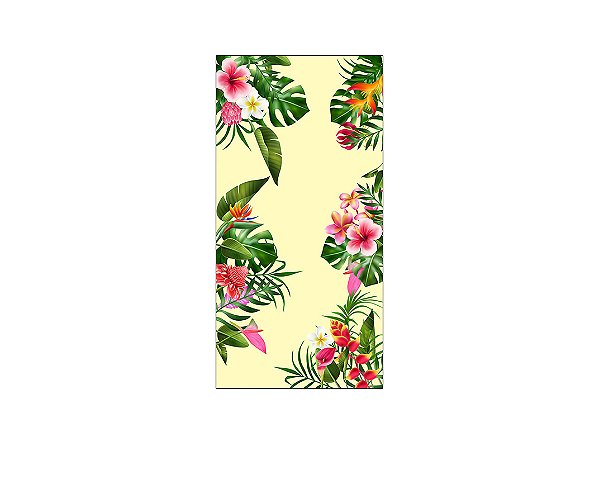 Painel De Festa Vertical 1,00 x 2,00 - Folhagens Tropical 020