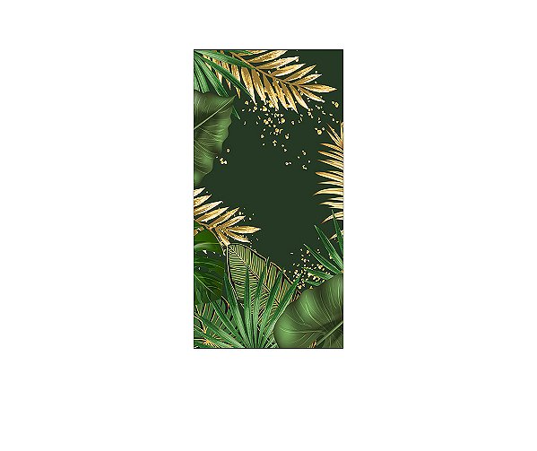 Painel De Festa Vertical 1,00 x 2,00 - Tropical Chique Verde 025