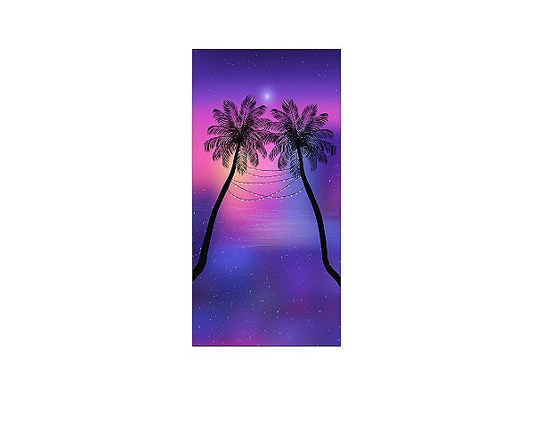 Painel De Festa Vertical 1,00 x 2,00 - Noite Tropical 027