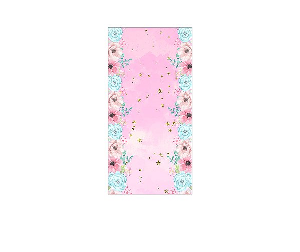 Painel De Festa Vertical 1,00 x 2,00 - Unicórnio Floral Aquarela 010