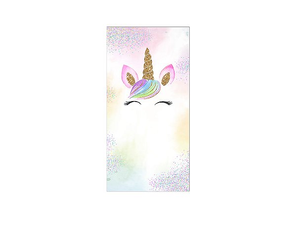 Painel De Festa Vertical 1,00 x 2,00 - Unicórnio Aquareladas 023