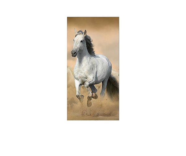 Painel De Festa Vertical 1,00 x 2,00 - Cavalo Branco Galopando 002