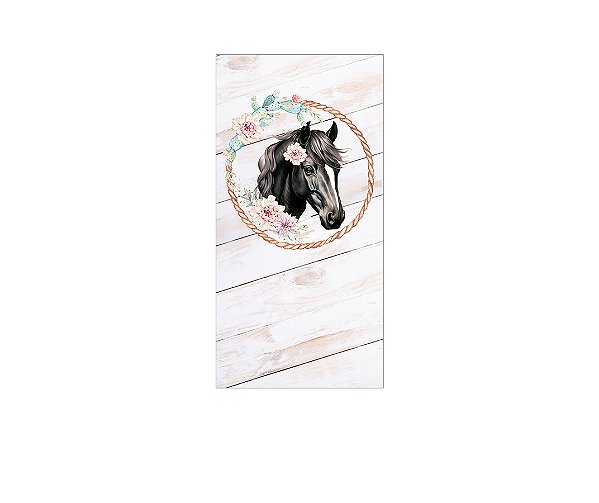 Painel De Festa Vertical 1,00 x 2,00 - Cavalo Frame Floral 020