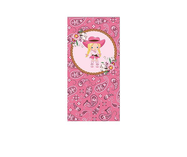 Painel De Festa Vertical 1,00 x 2,00 - Boiadeira Cute Rosa 021