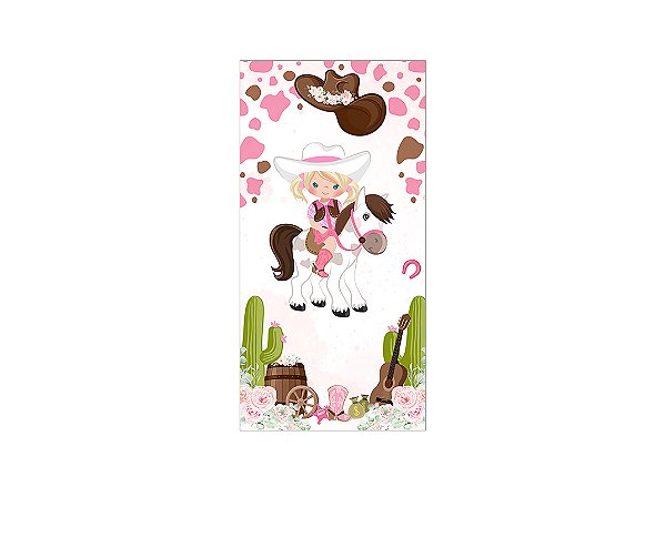 Painel De Festa Vertical 1,00 x 2,00 - Boiadeira Cute 022