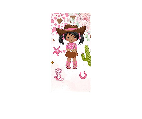 Painel De Festa Vertical 1,00 x 2,00 - Vaqueira Cute 027
