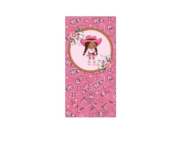Painel De Festa Vertical 1,00 x 2,00 - Boiadeira Cute Floral 030