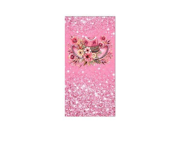 Painel De Festa Vertical 1,00 x 2,00 - Boiadeira Chapéu Rosa 037