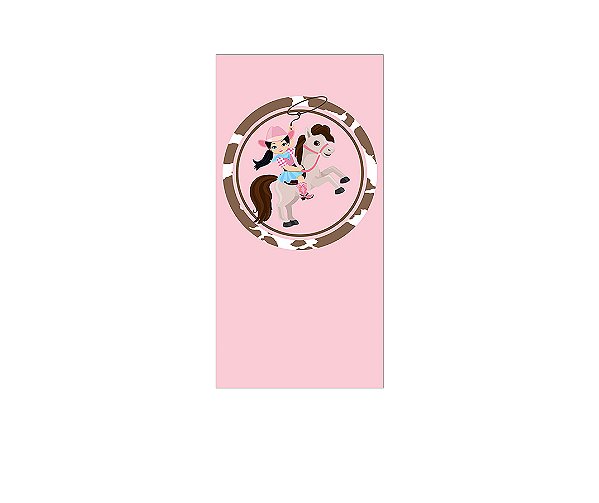 Painel De Festa Vertical 1,00 x 2,00 - Boiadeira Rosa e Marrom Suave 040