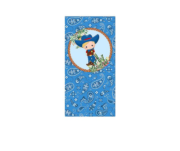 Painel De Festa Vertical 1,00 x 2,00 - Boiadeiro Azul 049