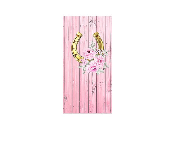 Painel De Festa Vertical 1,00 x 2,00 - Boiadeira Rosa Floral 052