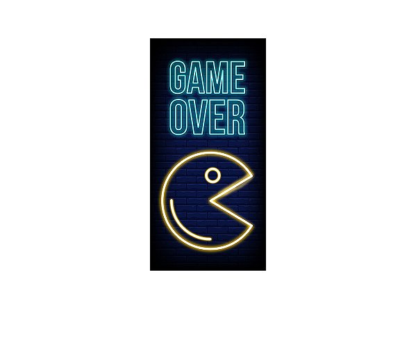 Painel De Festa Vertical 1,00 x 2,00 - Game Over Efeito Neon 002