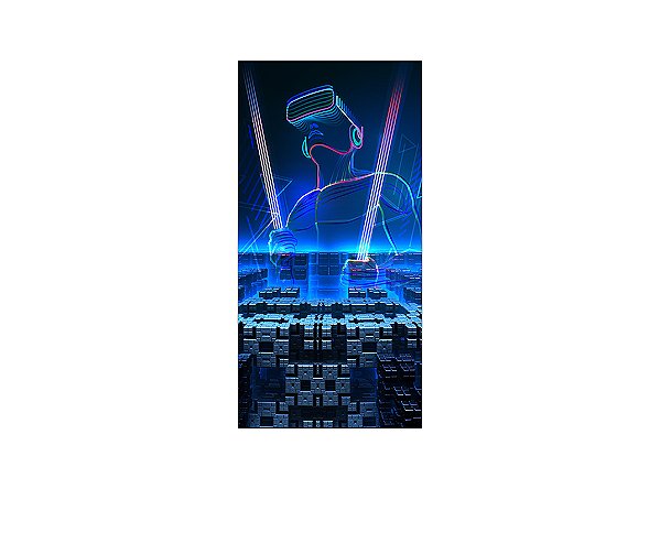 Painel De Festa Vertical 1,00 x 2,00 - Video Game Jagador Azul 008