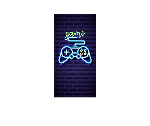 Painel De Festa Vertical 1,00 x 2,00 - Video Game Efeito Neon 018