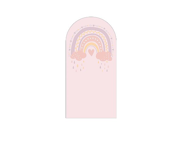 Painel De Festa Romano 1,00x2,00- Arco-íris Rosa 002