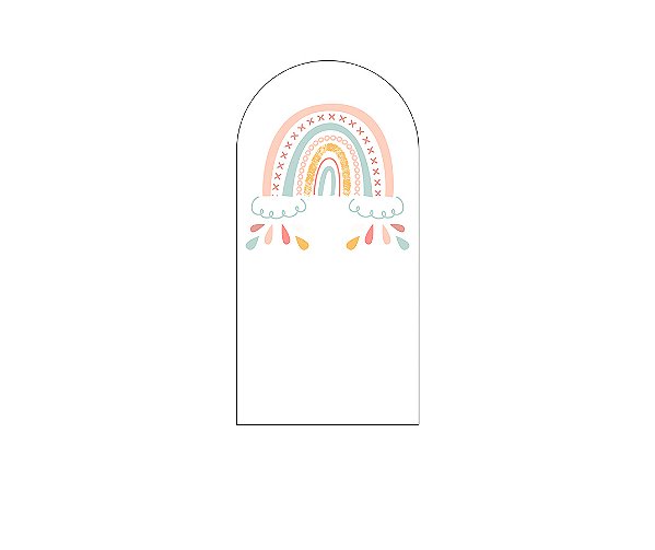 Painel De Festa Romano 1,00x2,00- Arco-íris Colorido 003