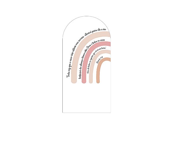 Painel De Festa Romano 1,00x2,00- Arco-Íris Rosa e Bege 019