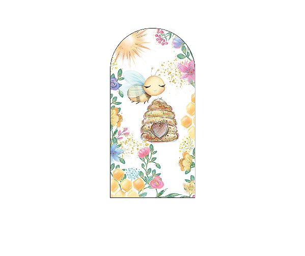 Painel De Festa Romano 1,00x2,00- Abelhinha Flores 003