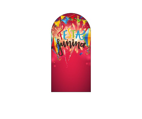 Painel De Festa Romano 1,00x2,00- Festa Junina Fundo Vermelho 009