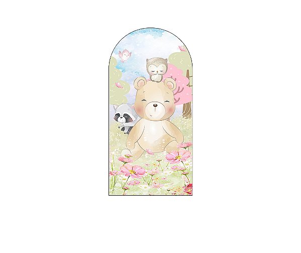 Painel De Festa Romano 1,00x2,00- Animais Safari Aquarela 008