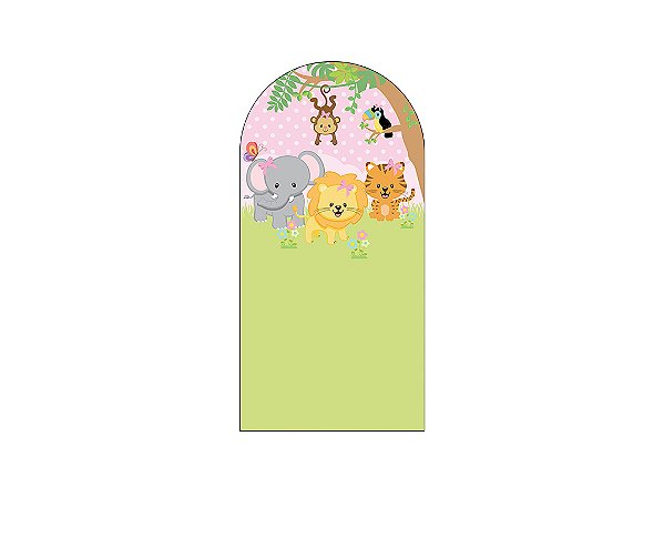 Painel De Festa Romano 1,00x2,00- Safari Desenho Animais 016