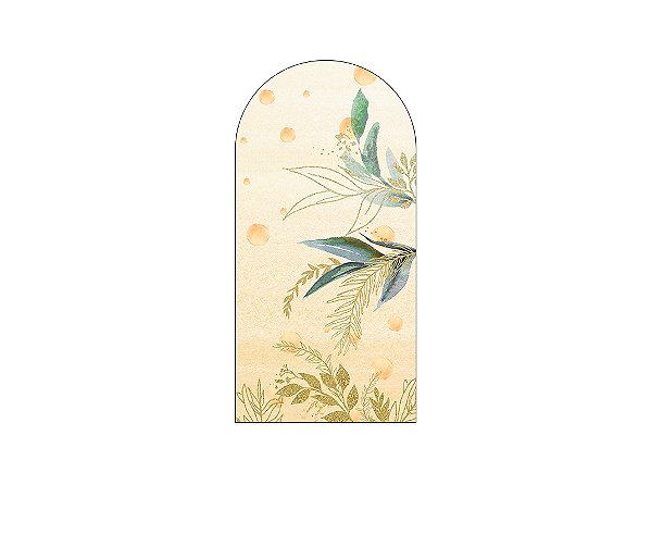 Painel De Festa Romano 1,00x2,00- Safari Bege com Folhagens 027