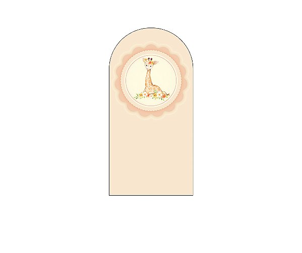 Painel De Festa Romano 1,00x2,00- Safari Girafinha Cute 056