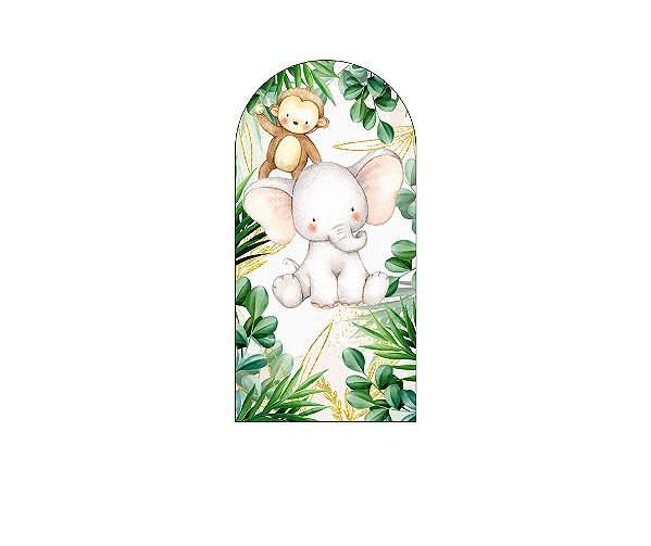 Painel De Festa Romano 1,00x2,00- Safari Animais Baby Cute 087