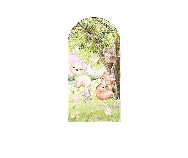 Painel De Festa Romano 1,00x2,00- Bosque Cute 101