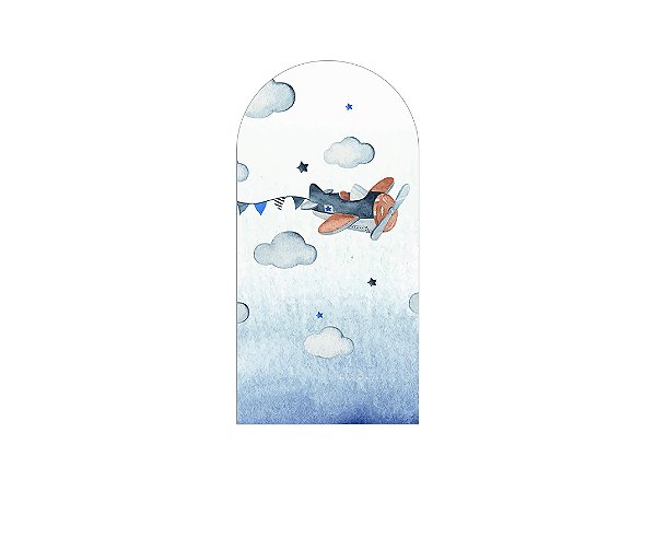 Painel De Festa Romano 1,00x2,00- Aviaozinho Azul 002