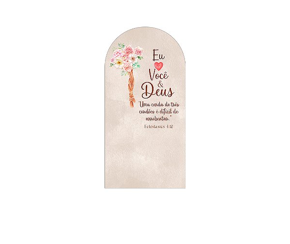 Painel De Festa Romano 1,00x2,00- Eu Amo Você & Deus Rosa e Branco 036