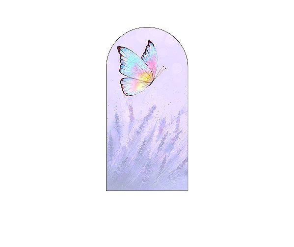 Painel De Festa Romano 1,00x2,00- Borboleta e Flores de Lavanda 016