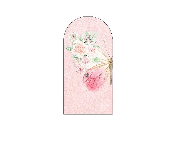 Painel De Festa Romano 1,00x2,00- Borboletas Rosa Suave 043