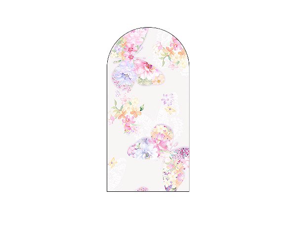 Painel De Festa Romano 1,00x2,00- Borboletas Floral Coloridas 045