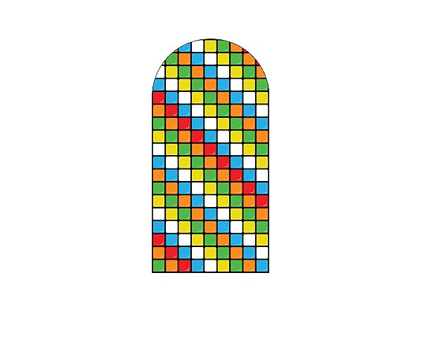 Painel De Festa Romano 1,00x2,00-  Cubos Coloridos 015